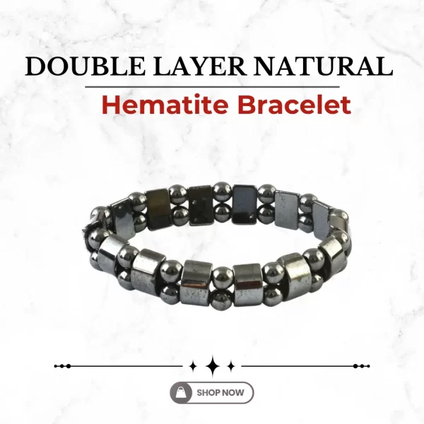 Double Layer Natural Hematite Bracelet