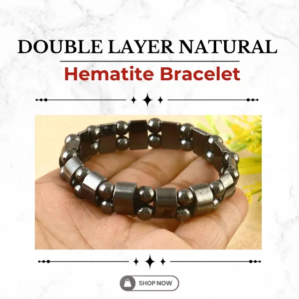 Double Layer Natural Hematite Bracelet
