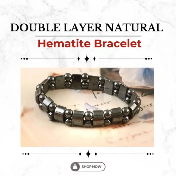 Double Layer Natural Hematite Bracelet
