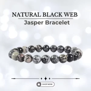 Natural Black Web Jasper Bracelet