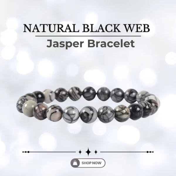 Natural Black Web Jasper Bracelet