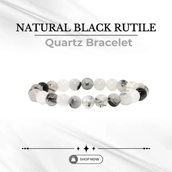 Natural Black Rutile Quartz Bracelet