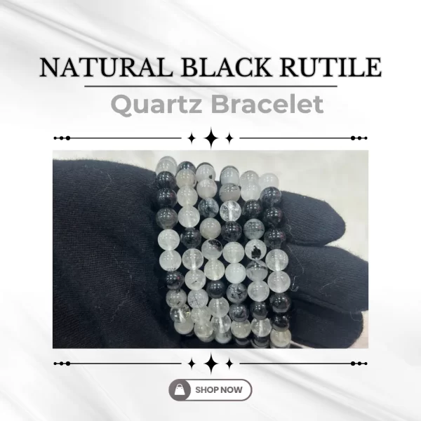 Natural Black Rutile Quartz Bracelet