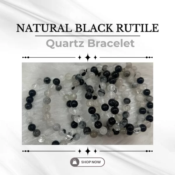 Natural Black Rutile Quartz Bracelet