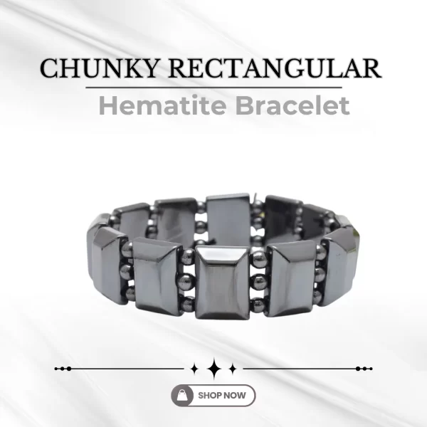 Chunky Rectangular Hematite Bracelet