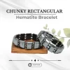Chunky Rectangular Hematite Bracelet