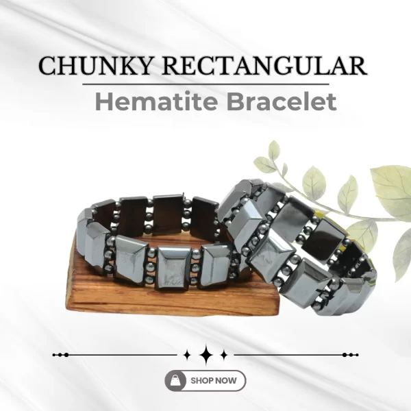 Chunky Rectangular Hematite Bracelet