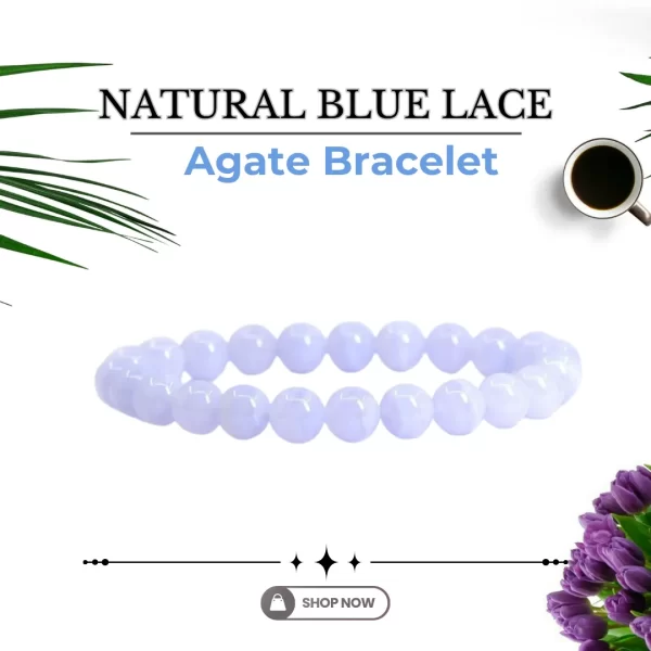 Natural Blue Lace Agate Bracelet