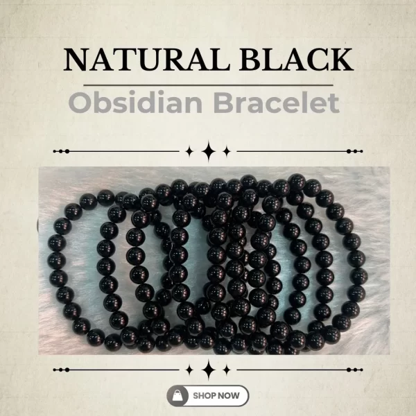 Natural Black Obsidian Bracelet