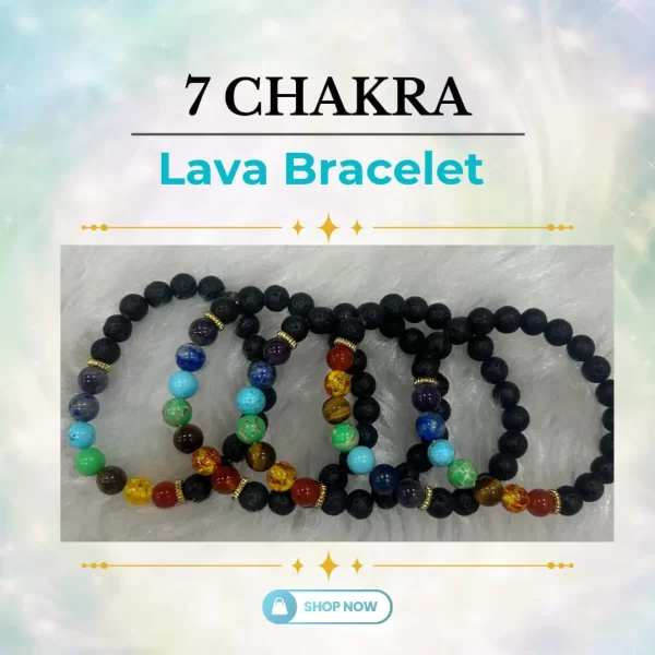 7 Chakra + lava Bracelet