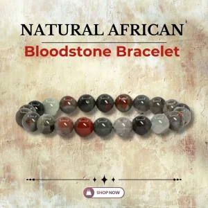 Natural African Bloodstone Bracelet