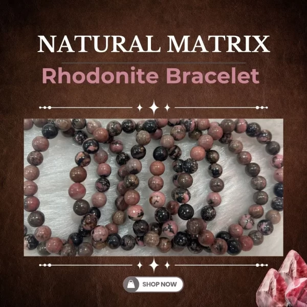 Natural Matrix Rhodonite Bracelet