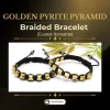 Golden Pyrite Pyramid (Coated Hematite) Braided Bracelet