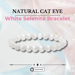 Natural Cat Eye White Selenite Bracelet