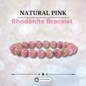 Natural Pink Rhodonite Bracelet