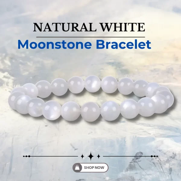 Natural White Moonstone Bracelet
